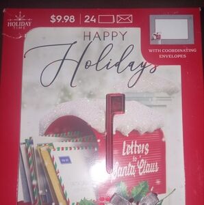 Holiday Time Red and White Holiday Card Set